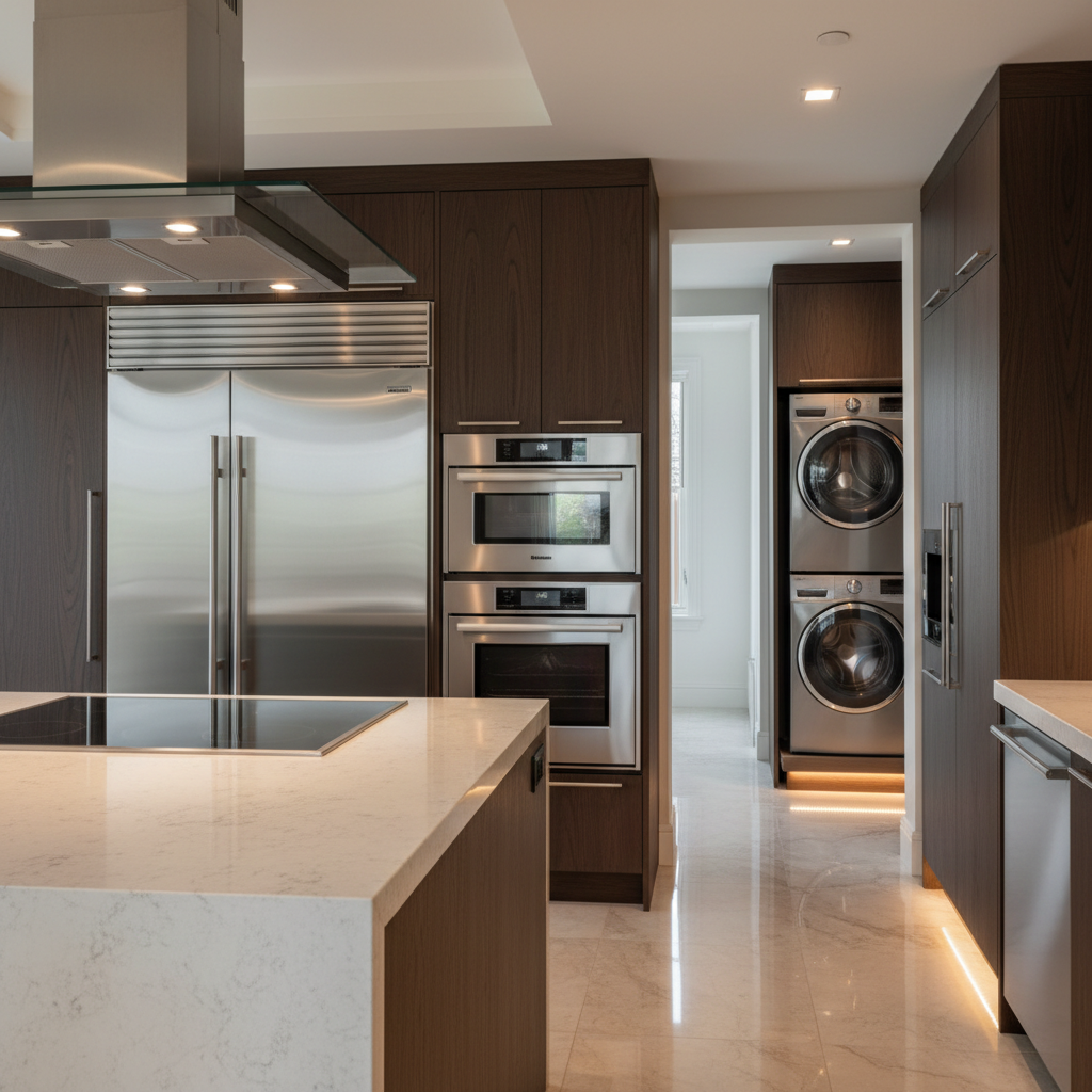 Premium Viking-style kitchen appliance suite